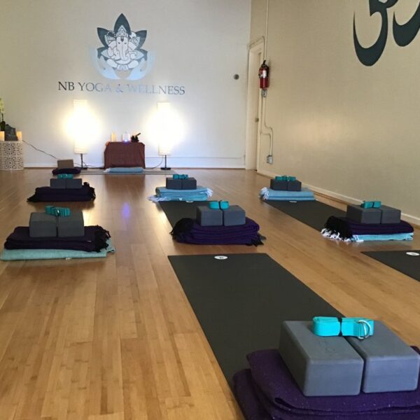 Gentle yoga class at NB Yoga & Wellness.
