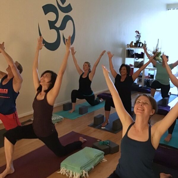Mindful yoga class at NB Yoga & Wellness studio.